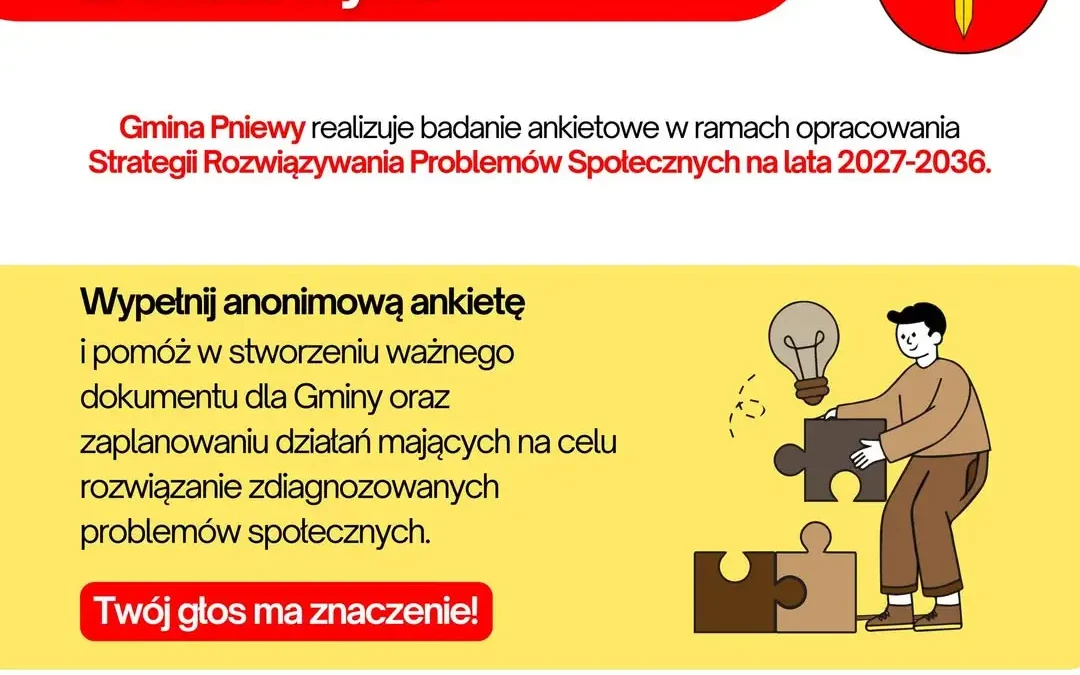 Gmina Pniewy zaprasza do wypełnienia ankiety społecznej