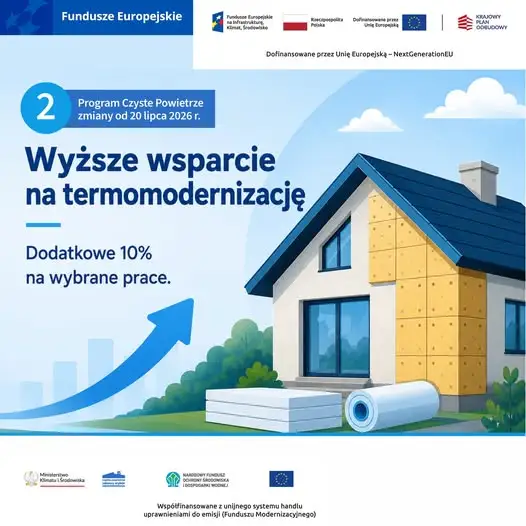 Program Czyste Powietrze: łatwiejszy dostęp i wyższe dotacje od 20 lipca