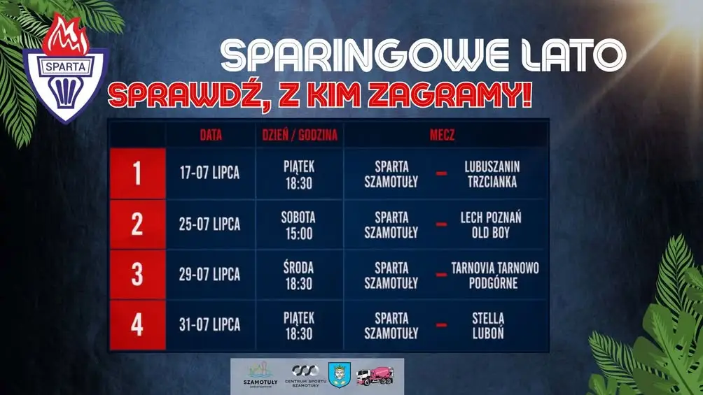 Spartanie, ruszają sparingi! Sprawdź harmonogram meczów przed sezonem