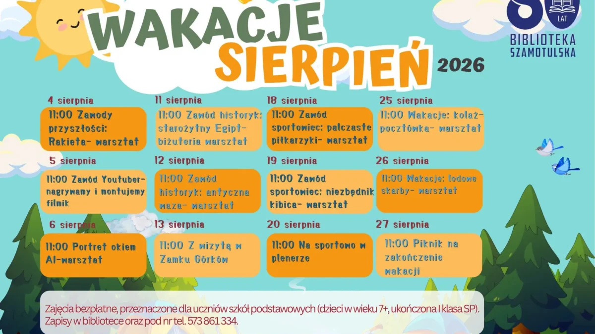 Wakacyjne atrakcje w Szamotułach – sierpień pełen wydarzeń dla dzieci i młodzieży