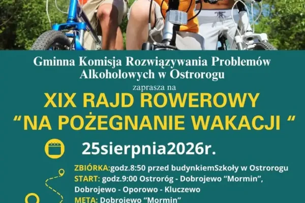 Rajd Rowerowy „Na Pożegnanie Wakacji” w Ostrorogu – zapisy do 19 sierpnia