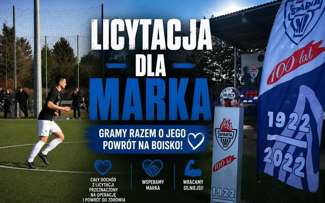 Licytacja piłki z autografami Lecha Poznań Oldboys dla kontuzjowanego Marka Pylypetsa