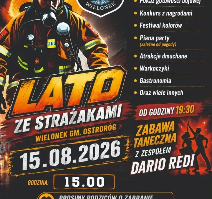 „Lato ze Strażakami” – rodzinna zabawa w Wielonku już w sobotę