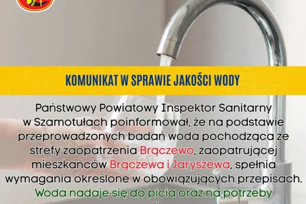 Woda w Brączewie i Jaryszewie znów zdatna do picia – Sanepid odwołał ostrzeżenie