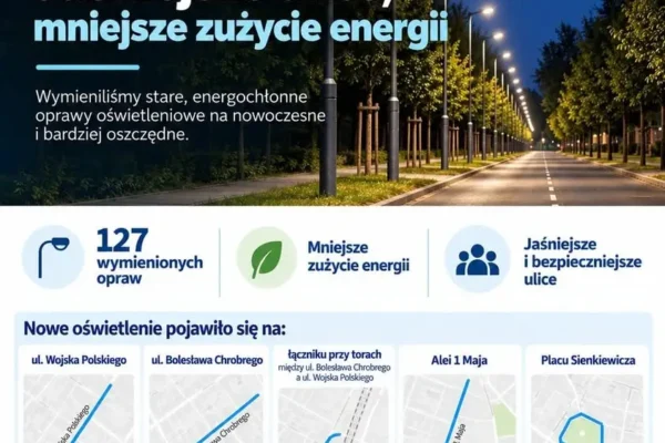 Szamotuły: 127 nowych opraw oświetleniowych na miejskich ulicach