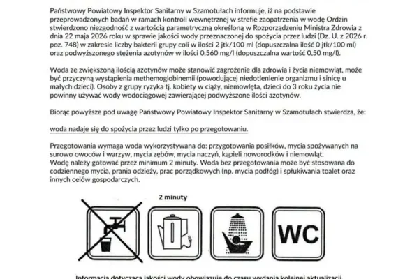 Uwaga mieszkańcy! Woda w Oporowie i Bobulczynie wymaga przegotowania