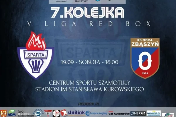 Sparta Szamotuły podejmie Obrę Zbąszyń w sobotnim meczu na własnym stadionie