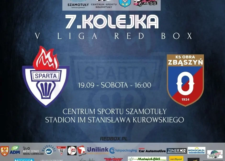 Sparta Szamotuły podejmie Obrę Zbąszyń w sobotnim meczu na własnym stadionie
