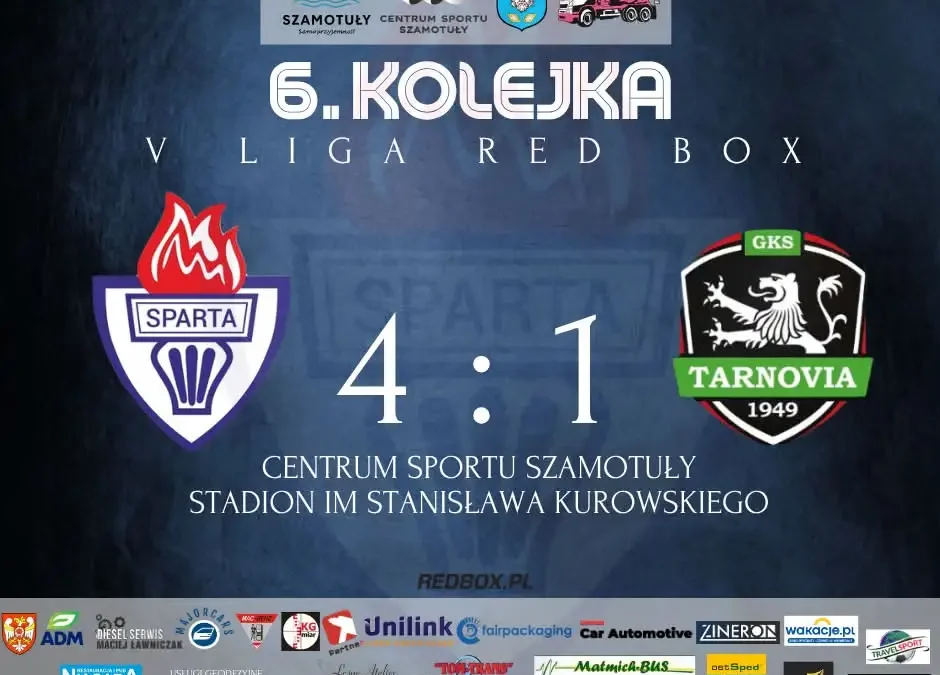 Sparta Szamotuły wygrywa z Tarnovią Tarnowo Podgórne 4:1. Pierwsze punkty w sezonie!