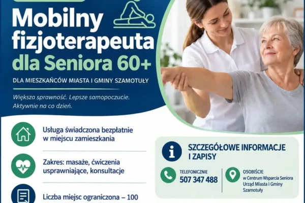 Mobilny fizjoterapeuta 60+ – nowa usługa dla seniorów z Szamotuł