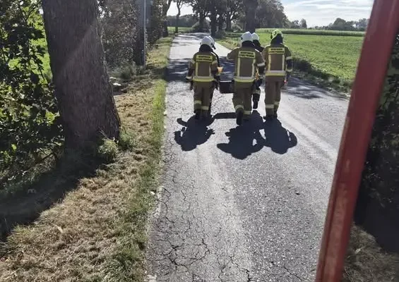 Ostroróg: strażacy z OSP neutralizowali plamę substancji ropopochodnej na drodze