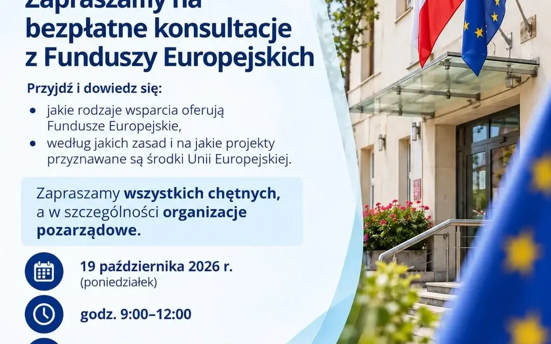 Bezpłatne konsultacje z Funduszy Europejskich w Szamotułach – 19 października 2026