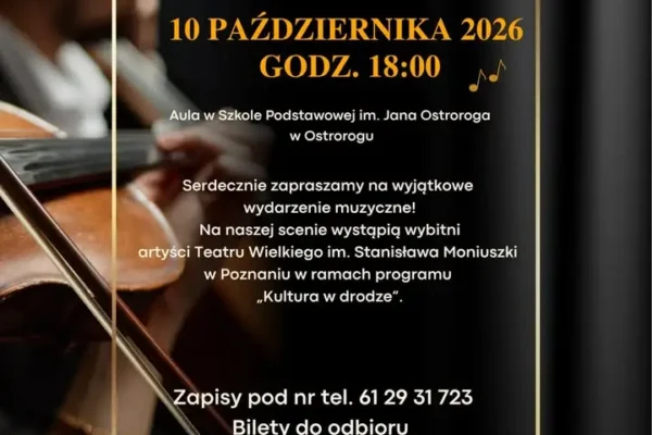 Koncert operetkowy w Ostrorogu – 10 października w auli szkoły podstawowej