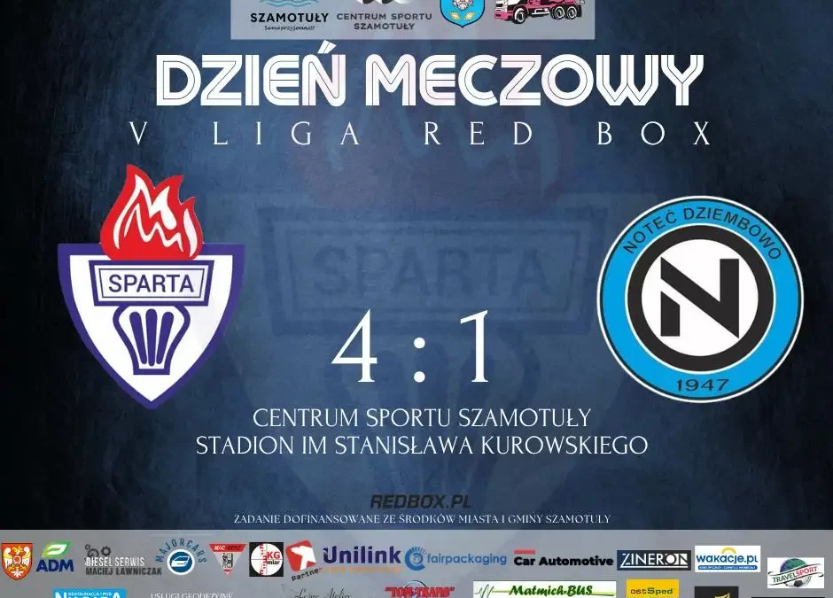 Sparta Szamotuły wygrywa z Notecią Dziembowo 4-1. Hat-trick Bartka Bielejewskiego!