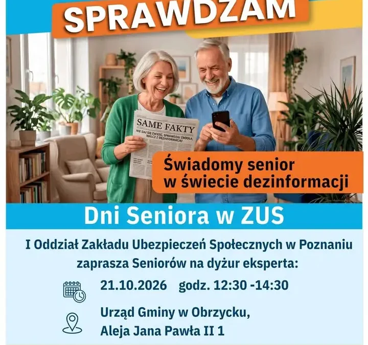 Obrzycko: spotkanie dla seniorów o dezinformacji, emeryturach i programie Aktywni 50+