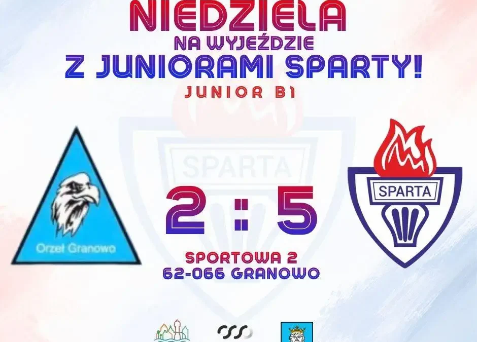 Juniorzy Sparty Szamotuły wygrywają 5:2 w wyjazdowym meczu