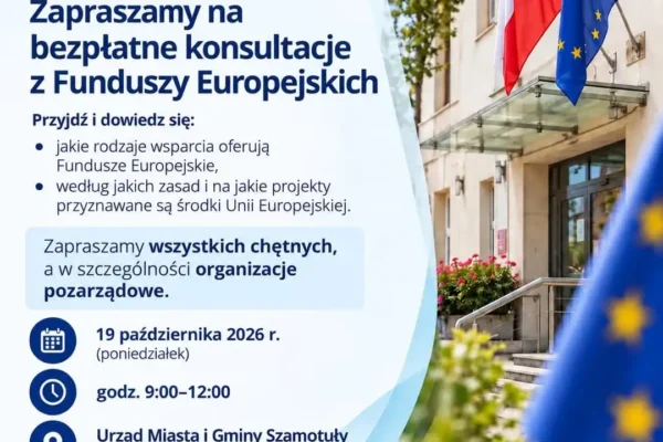 Bezpłatne konsultacje z Funduszy Europejskich dla NGO w Szamotułach