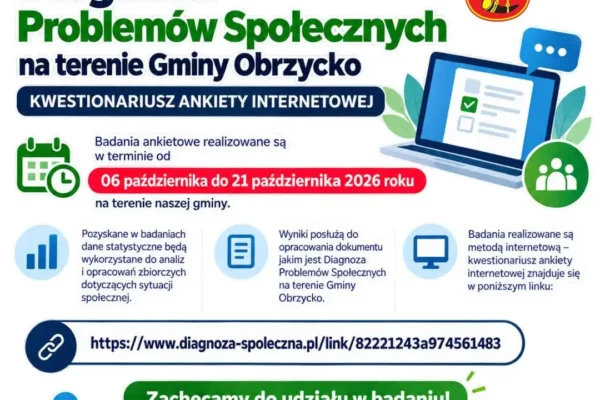 Gmina Obrzycko prowadzi diagnozę problemów społecznych – mieszkańcy mogą wypełnić ankietę online
