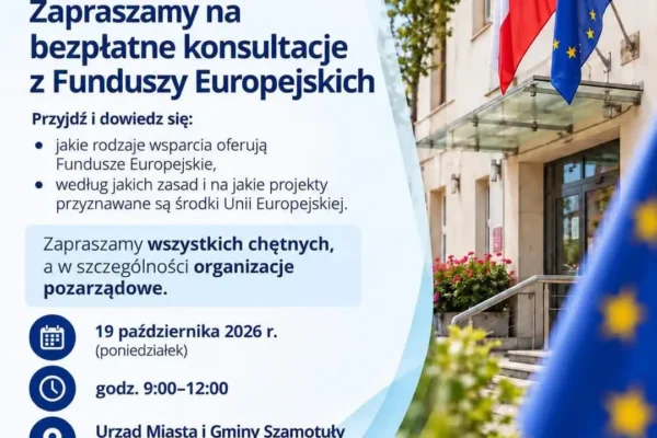 Bezpłatne konsultacje z Funduszy Europejskich dla NGO w Szamotułach