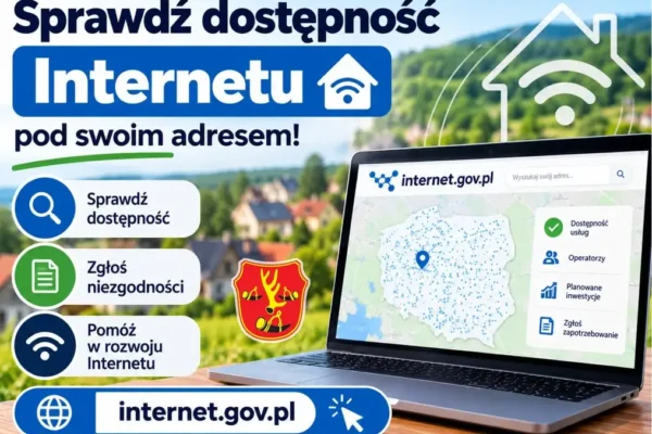 Gmina Obrzycko zachęca mieszkańców do weryfikacji dostępu do szerokopasmowego Internetu
