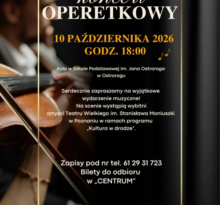 Koncert operetkowy w Ostrorogu – artyści Teatru Wielkiego wystąpią już 10 października